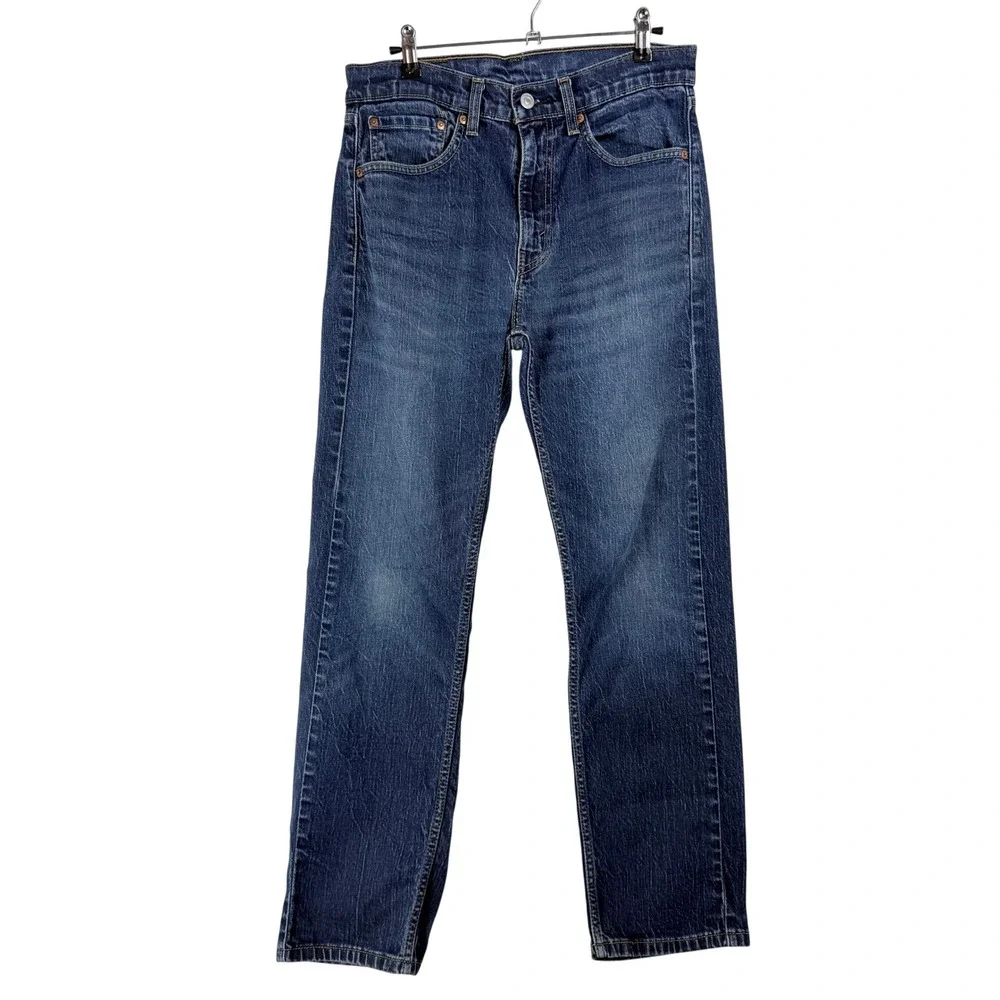 Levis 505 Regular Fit Jeans Mens‎ 32x30 Blue Straight Leg Americana Essential